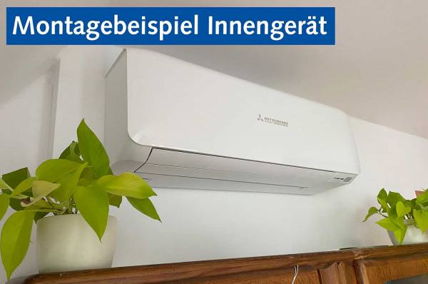 Montagebeispiel Innengerät Klimaanlage Mitsubishi 
