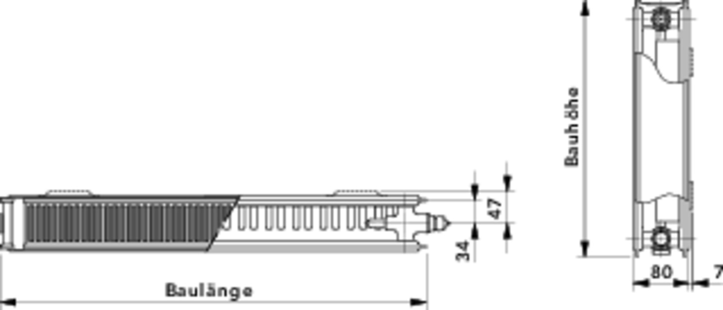 COSMO Heizkörper Seitenanschluss Rechts/Links Typ 22, diverse Größen