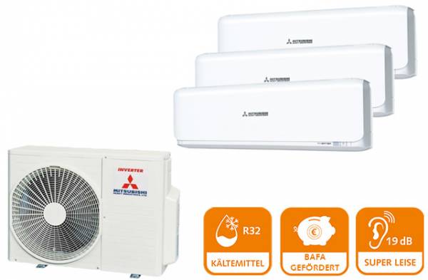 Mitsubishi Klimaanlage Multi-Split: SCM 80 ZS + 2x 35ZSX + 1x 20ZSX