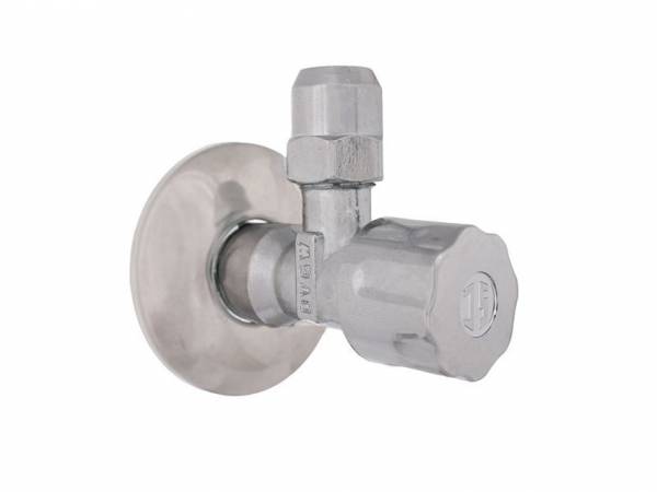 Eckventil 1/2" m.Schubrosette verchromt m.Längenausgleich u.ASAG