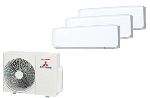 Mitsubishi Klimaanlage Multi-Split: SCM 50 ZS + 2x SRK 20 ZS-WF + SRK 25 ZS-WF