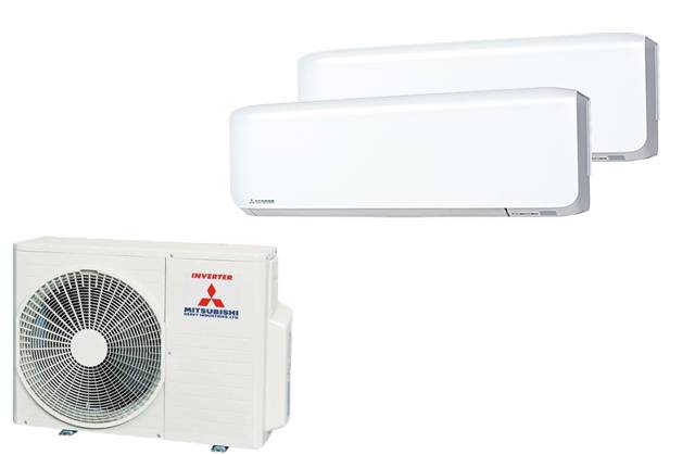 "Mitsubishi Klimaanlage Multi-Split: SCM 40 ZS 2x SRK 25 ZS-WF"
