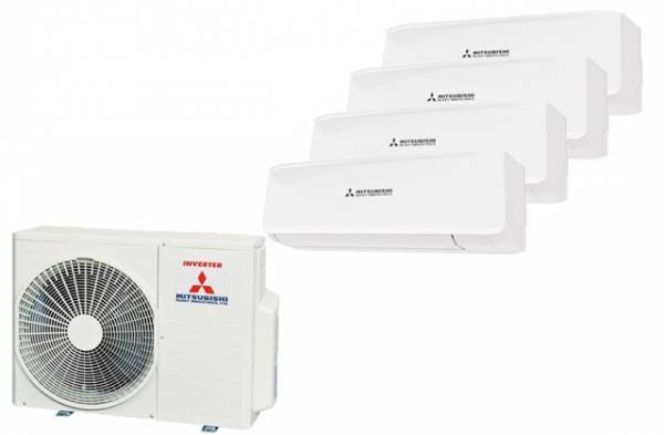 Mitsubishi Klimaanlage Multi-Split: SCM 71 ZS + 4x SRK 20 ZS
