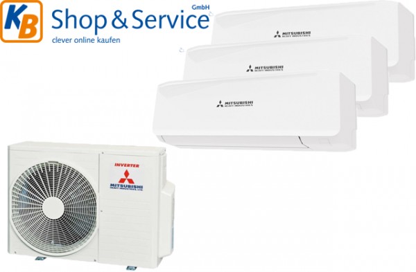 Mitsubishi Klimaanlage Multi-Split: SCM 50 ZS-S + 2x SRK 20 ZS-S + SRK 35 ZS-S