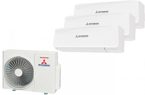 Mitsubishi Klimaanlage Multi-Split: SCM 50 ZS + 2x SRK 20 ZS + SRK 35 ZS 