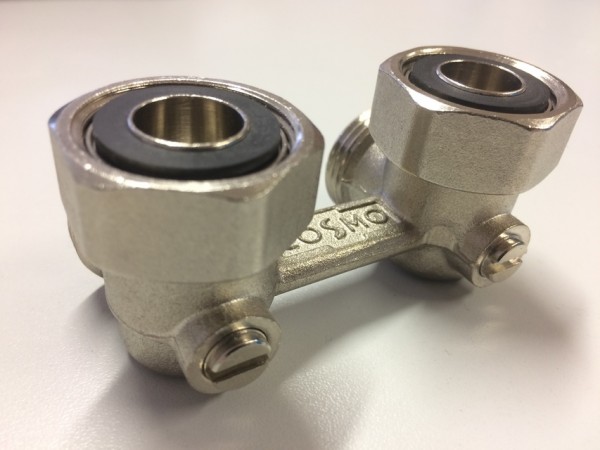 COSMO Zweirohr-Hahnblock 3/4" AG Konus lose DN 20 Eckform 10 bar 50mm